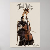Giraffe mit Cello Poster (Vorne)