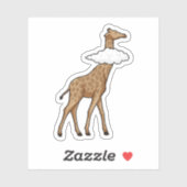 Giraffe mit Cloud Aufkleber (Blatt)
