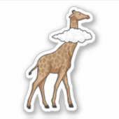 Giraffe mit Cloud Aufkleber (Vorderseite)