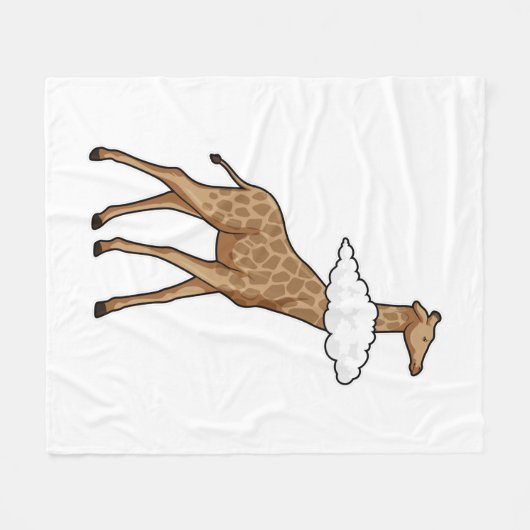 Giraffe mit Cloud Fleecedecke (Vorderseite (Horizontal))
