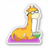 Giraffe mit Coconut Aufkleber (Vorderseite)
