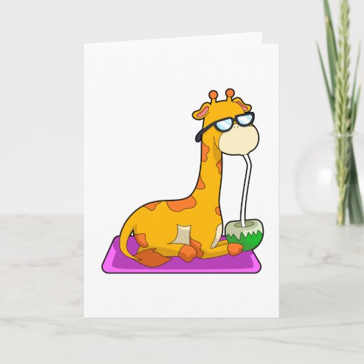 Giraffe mit Coconut Karte (Vorderseite)