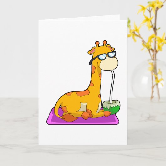 Giraffe mit Coconut Karte (Gelbe Blume)