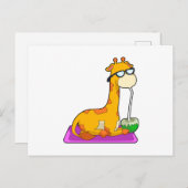 Giraffe mit Coconut Postkarte (Vorne/Hinten)