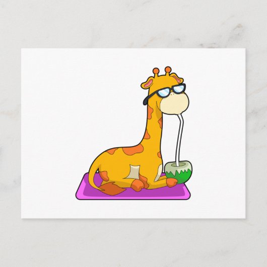 Giraffe mit Coconut Postkarte (Vorderseite)