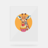 Giraffe mit Cupcake Acrylschild (Vorderseite)