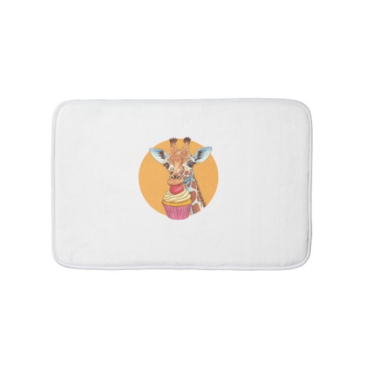 Giraffe mit Cupcake Badematte (Vorderseite)