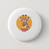 Giraffe mit Cupcake Button (Vorderseite)
