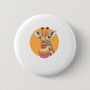 Giraffe mit Cupcake Button