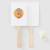 Giraffe mit Cupcake Fächer (Vorne und Hinten)