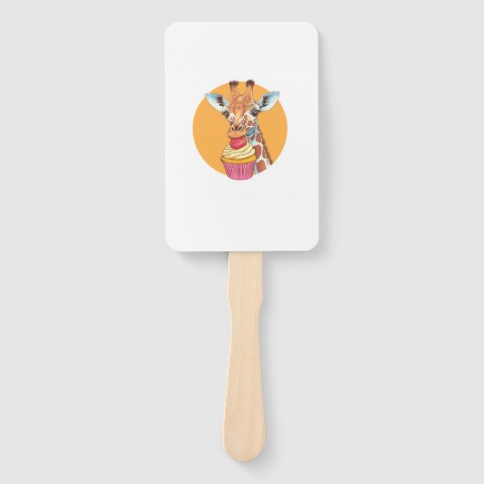 Giraffe mit Cupcake Fächer (Vorderseite)