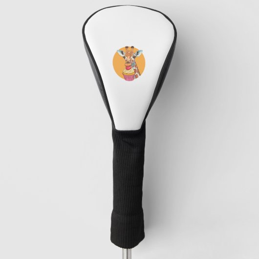 Giraffe mit Cupcake Golf Headcover (Vorderseite)