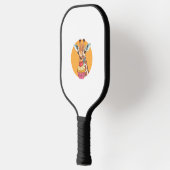 Giraffe mit Cupcake Pickleball Schläger (Links)