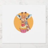 Giraffe mit Cupcake Schaumweinetikett (Einzelnes Label)