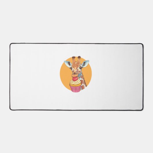 Giraffe mit Cupcake Schreibtischunterlage (Vorderseite)