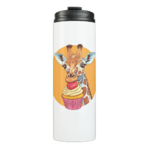 Giraffe mit Cupcake Thermosbecher