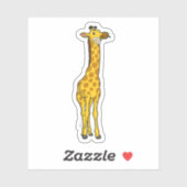 Giraffe mit Daisy Aufkleber (Blatt)