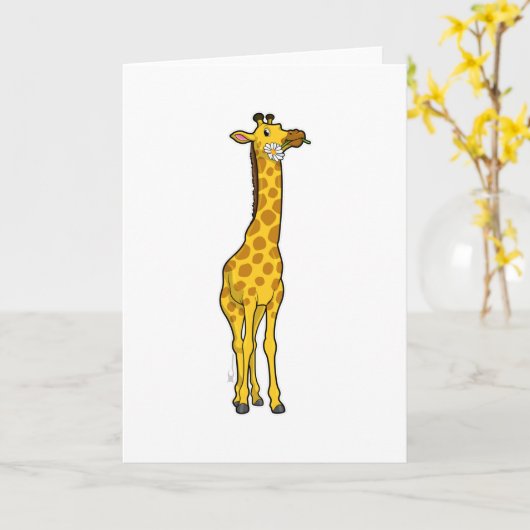 Giraffe mit Daisy Karte (Gelbe Blume)