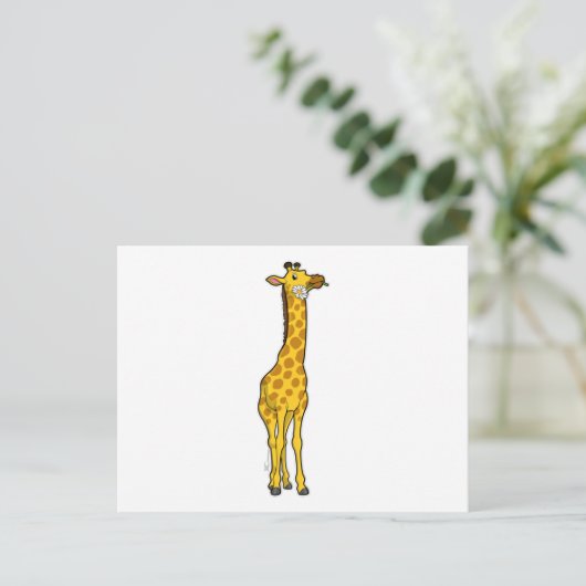 Giraffe mit Daisy Postkarte (Stehend Vorderseite)