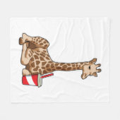 Giraffe mit Drink Fleecedecke (Vorderseite (Horizontal))