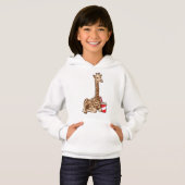Giraffe mit Drink Hoodie (Vorne ganz)