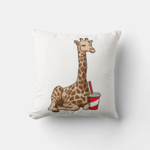 Giraffe mit Drink Kissen