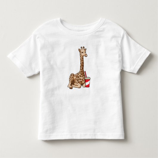 Giraffe mit Drink Kleinkind T-shirt (Vorderseite)