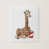 Giraffe mit Drink Puzzle (Vertikal)
