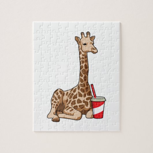 Giraffe mit Drink Puzzle (Vertikal)