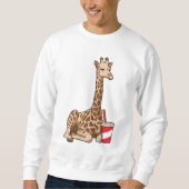 Giraffe mit Drink Sweatshirt (Vorderseite)