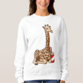 Giraffe mit Drink Sweatshirt (Vorderseite)