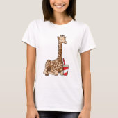 Giraffe mit Drink T-Shirt (Vorderseite)