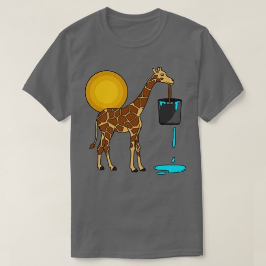 Giraffe mit Eimer Wasser T-Shirt (Design vorne)