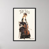 Giraffe mit einem Cello Leinwanddruck (Vorderseite)