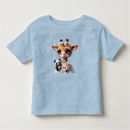 Giraffe mit einem Panda Kleinkind T-shirt