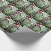 Giraffe mit einem Weihnachtshut Geschenkpapier (Ecke)