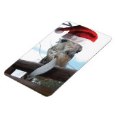 Giraffe mit einem Weihnachtshut Magnet (Linke Seite)