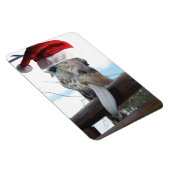 Giraffe mit einem Weihnachtshut Magnet (Rechte Seite)