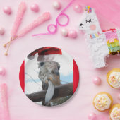 Giraffe mit einem Weihnachtshut Pappteller (Party)