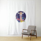 Giraffe mit farbenfrohen Blume Wandteppich (Beispiel)
