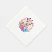 Giraffe mit farbenprächtigem Blumenhintergrund Serviette (Ecke)