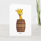 Giraffe mit Fass Karte (Rückseite)
