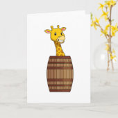 Giraffe mit Fass Karte (Gelbe Blume)
