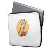 Giraffe mit Fruit Illustration Fun Vibes Laptopschutzhülle (Vorderseite Links)