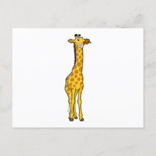 Giraffe mit Gänseblümchen Postkarte