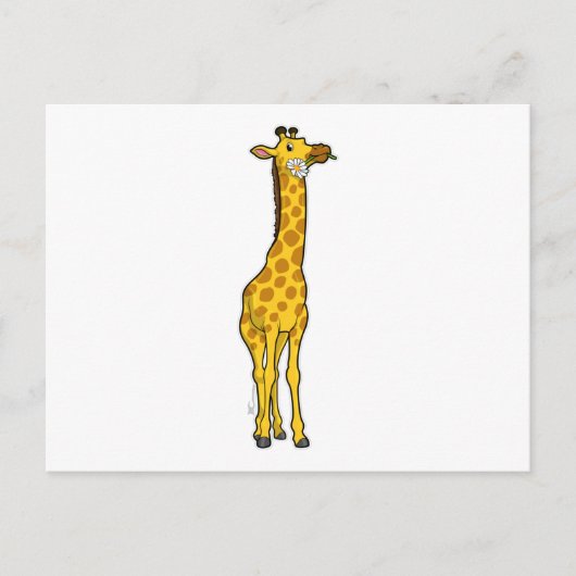 Giraffe mit Gänseblümchen Postkarte (Vorderseite)