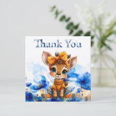 Giraffe mit gepunkteter Schleife Danke (Stehend Vorderseite)