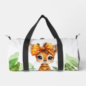 Giraffe mit gepunkteter Schleife Dschungel Duffle Bag (Vorderseite)