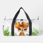 Giraffe mit gepunkteter Schleife Dschungel Duffle Bag (Rückseite)