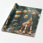 Giraffe mit Geschenken lachen | Schleifpapier Geschenkpapier (Ungerollt)